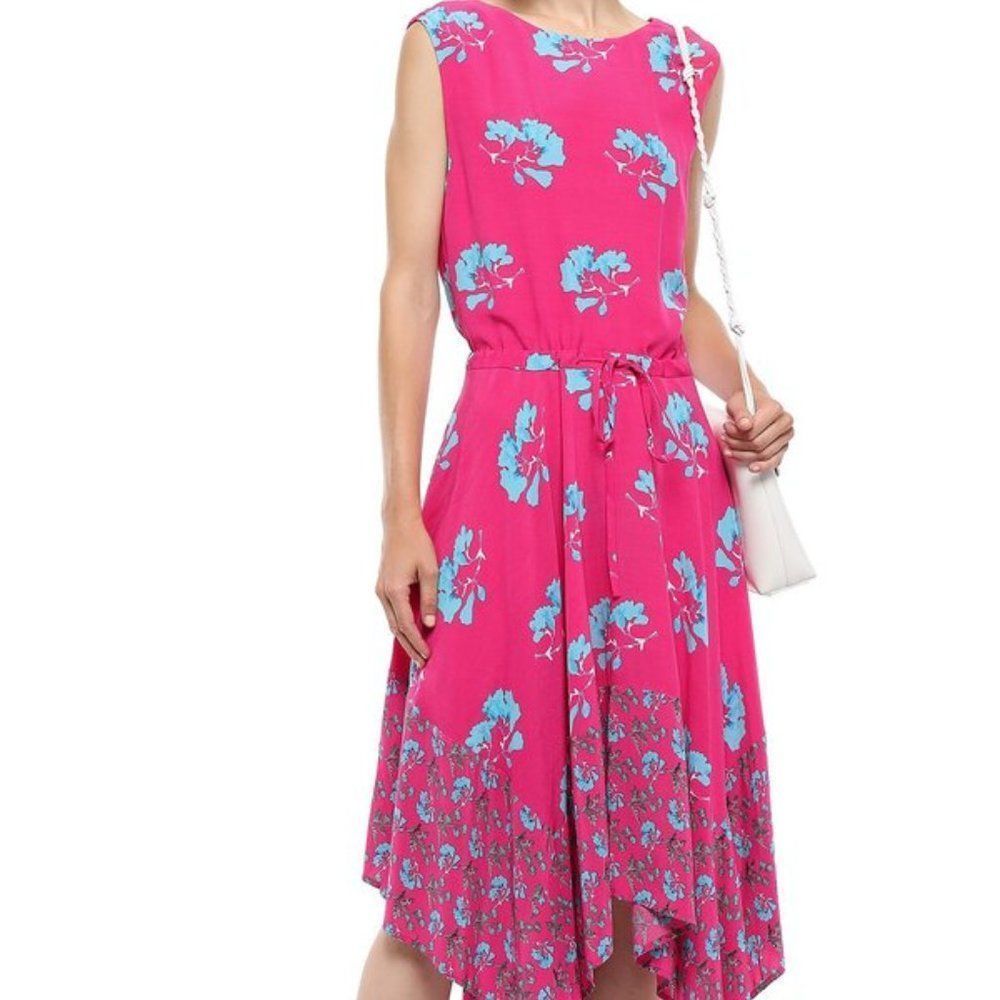 Maje Rushia Asymmetric Floral Dress